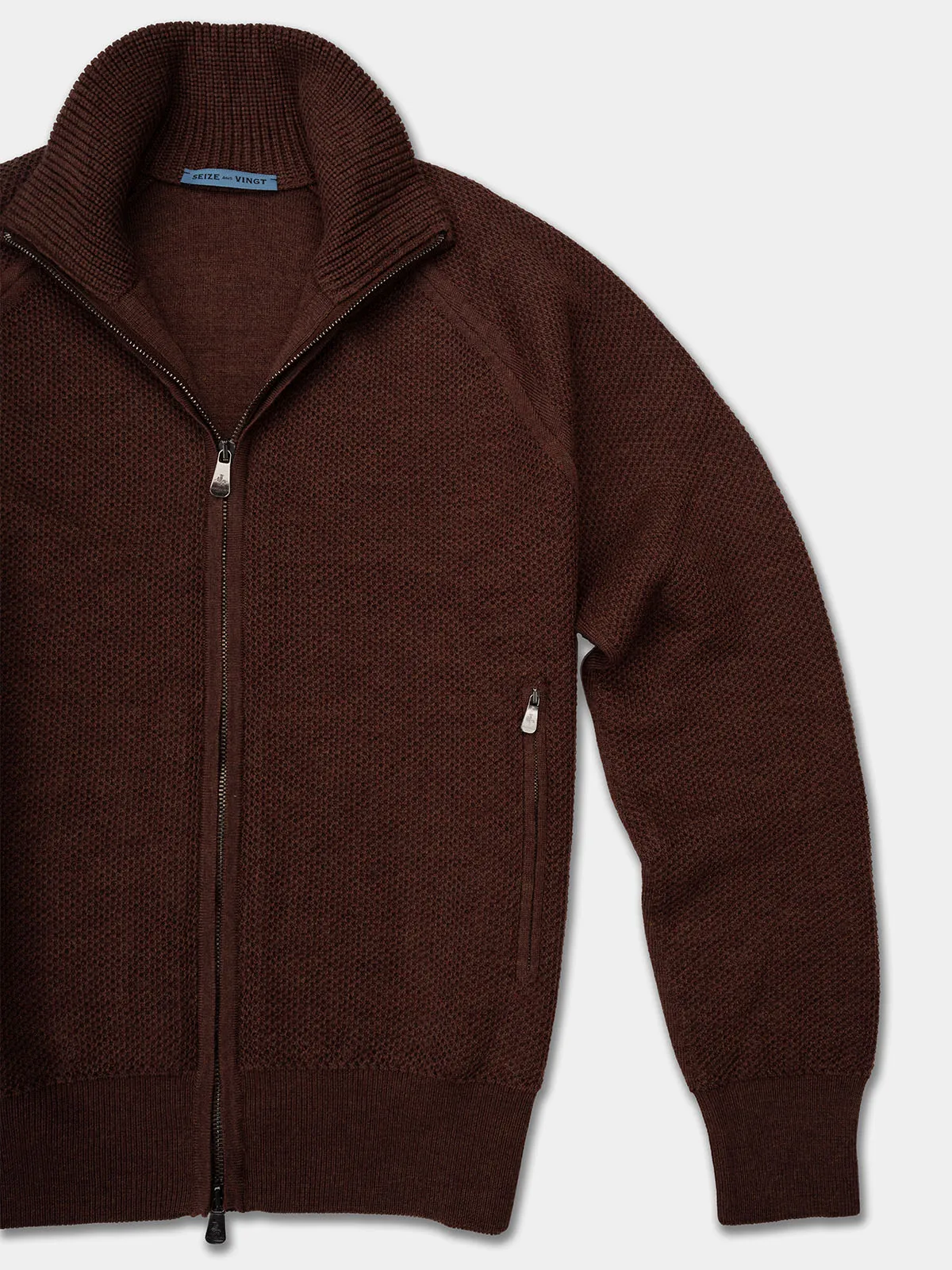 Zermatt Brown Wool Knit Bomber