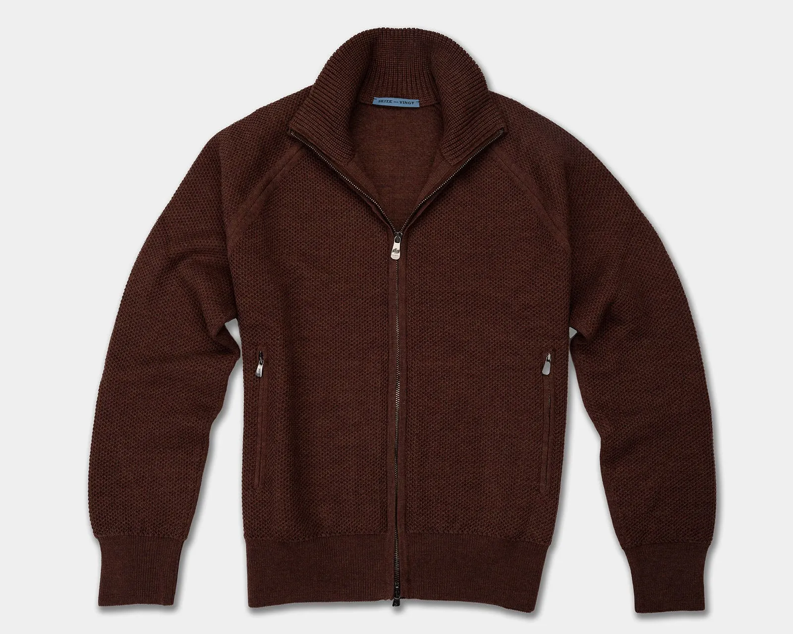 Zermatt Brown Wool Knit Bomber